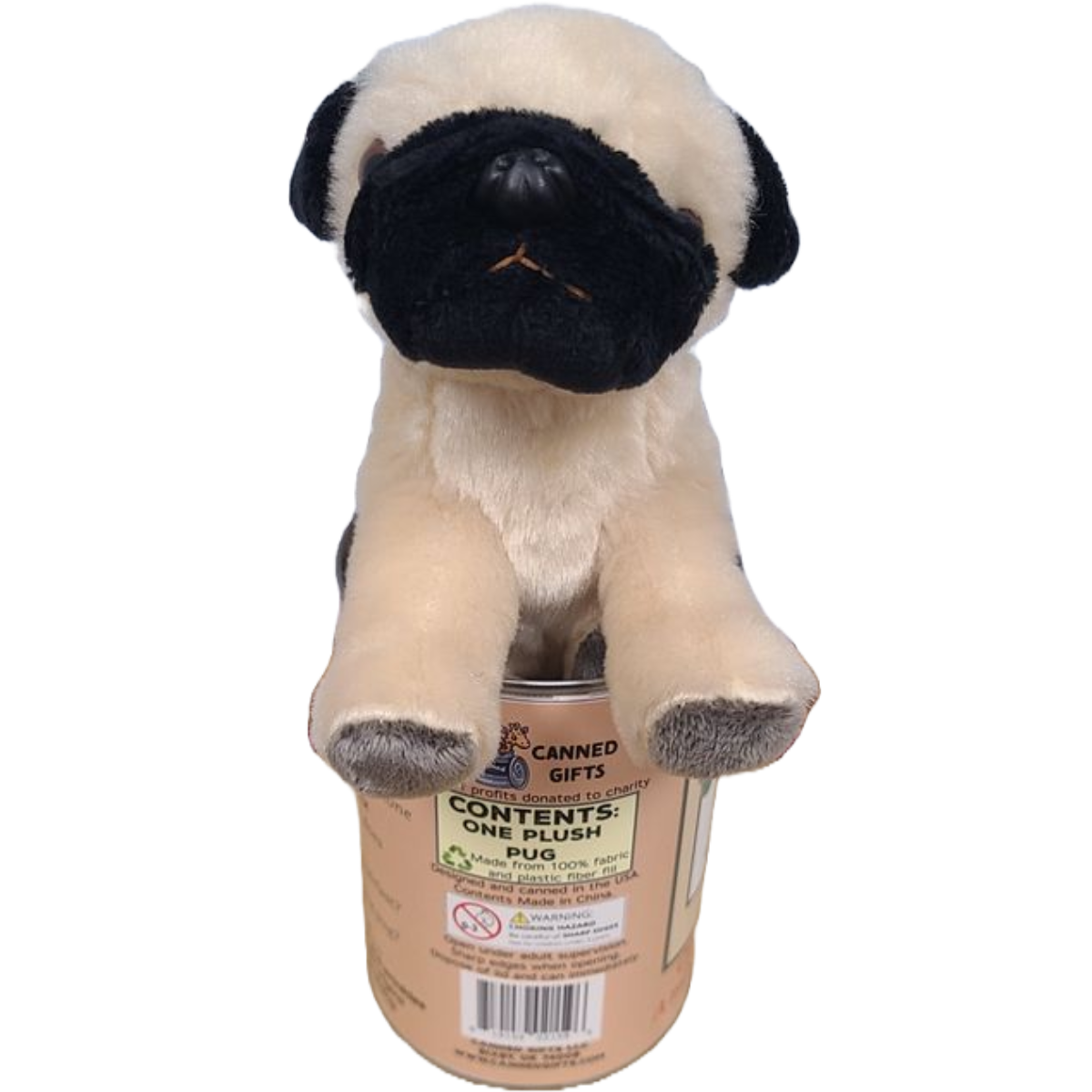 Canned Pug - Rescue Dog - Recycled and Eco-Friendly Plush