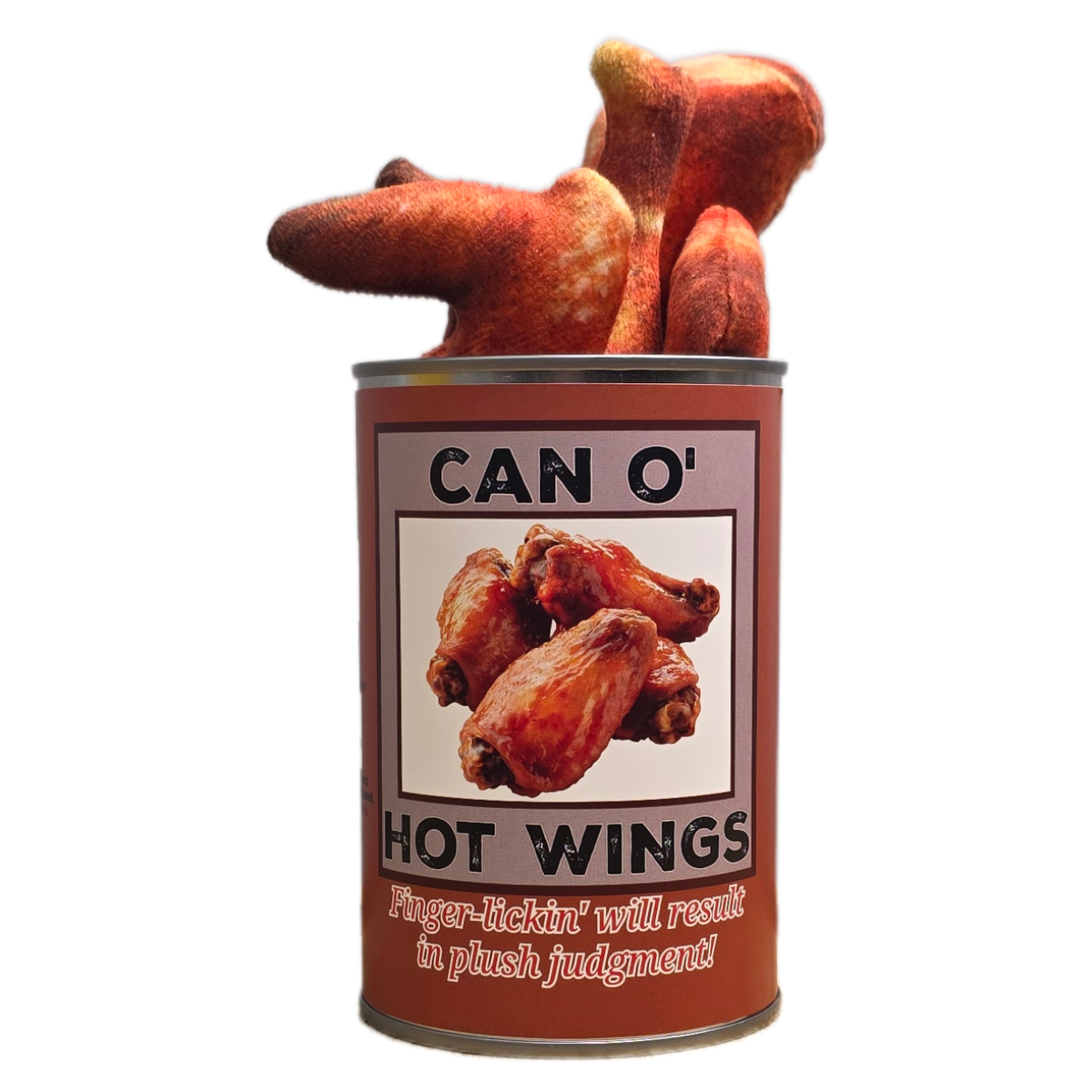 Can O' Hot Wings- 5 Plush Chicken Wings Legs Gift w/Jokes