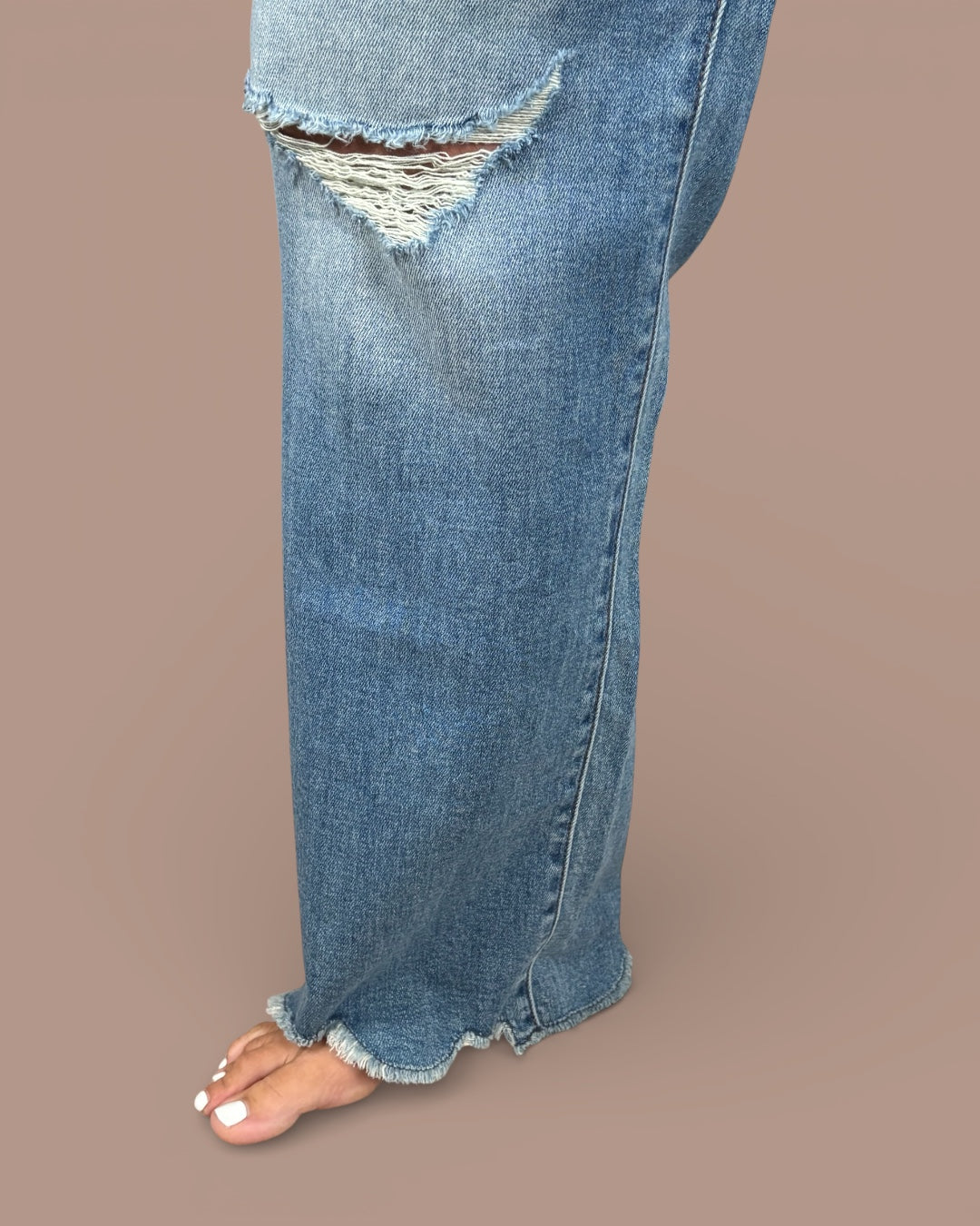 Logan Low Rise Chewed Hem Jeans - Hidden Denim