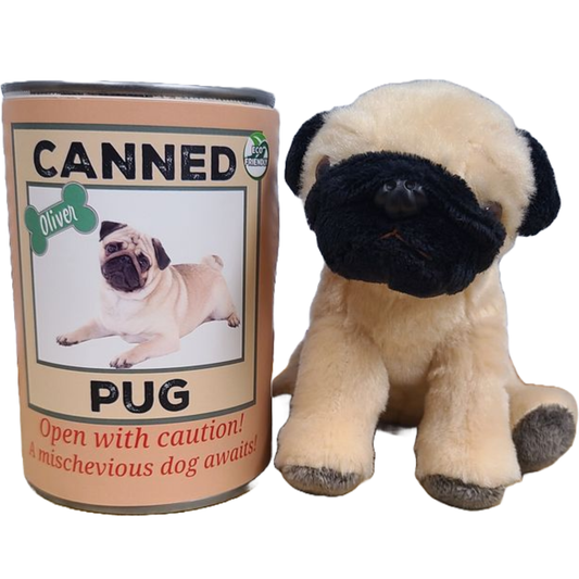 Canned Pug - Rescue Dog - Recycled and Eco-Friendly Plush